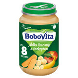 Postre BoboVita, manzana y plátano con galleta, después de 8 meses, 190 g