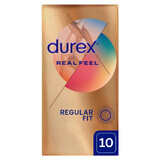 Durex Real Feel, preservativos lisos sin látex, 10 piezas