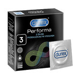 Durex Performa, preservativos con lubricante para prolongar las relaciones sexuales, 3 piezas