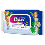 Velvet Junior, papel higiénico humedecido, con clip, 42 piezas