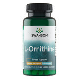 Swanson L-Ornitina, L-Ornitina 500 mg, 60 cápsulas vegetales