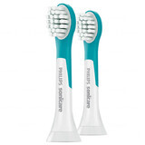 Philips Sonicare For Kids 3+, cabezales de cepillo de dientes eléctrico, reemplazables, mini, HX6032/33, 2 piezas