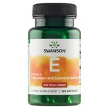 Swanson E, vitamina E natural 400 UI, 100 cápsulas de gel