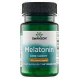 Swanson Melatonin, melatonina 500 mcg, 60 cápsulas vegetales