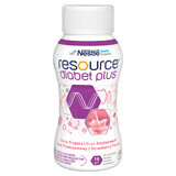 Resource Diabet Plus, strawberry flavor, 4 x 200 ml