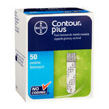 Contour Plus, tiras reactivas para glucómetro, 50 piezas