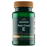 Swanson Real Food E, vitamina E natural 400 UI, 60 cápsulas