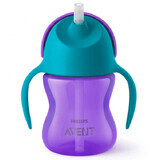 Avent, vaso con pajita y asas, morado, SCF796/02, a partir de 9 meses, 200 ml