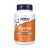 Now Foods Glycine 1000 mg, glicina, 100 cápsulas vegetales