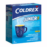 Coldrex Junior C 300 mg + 20 mg +5 mg, polvo para solución oral para niños de 6 a 12 años, sabor limón, 10 sobres