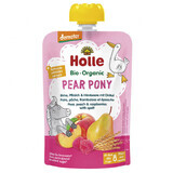 Holle, Mousse de frutas en tubo, Pony de pera, pera, melocotón y frambuesa, después de 8 meses, 100 g