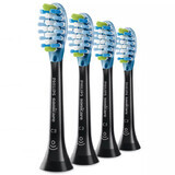 Philips, puntas de repuesto para el cepillo dental sónico Sonicare C3 Premium Plaque Defence, HX9044/33, negro, 4 piezas