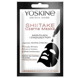 Yoskine Geisha Mask Shiitake, mascarilla negra sobre tela, hidratante y estrechante de poros, 20 ml