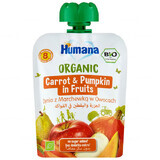 Humana, Mousse bio, calabaza y zanahoria en fruta, después de 8 meses, 90 g