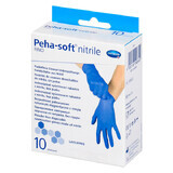 Peha-soft nitrilo fino, guantes de nitrilo, no esterilizados, sin polvo, azul, talla S, 10 unidades