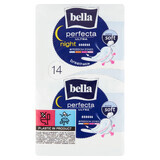 Bella Perfecta Ultra, Toallas sanitarias Extra Suaves con alas, extralargas, Noche, 14 piezas