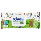 Kindii Natural Balance, toallitas húmedas para bebés y niños, 60 piezas