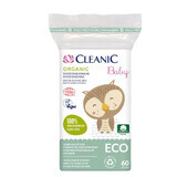 Cleanic Eco Baby Organic, almohadillas de algodón para bebés y niños, 60 unidades