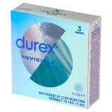 Durex Invisible Close Fit, preservativos ajustados, 3 piezas