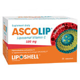 Ascolip, vitamina C liposomal 500 mg, sabor cereza, gel oral, 5 gx 30 sobres