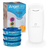 Angelcare, Contenedor de pañales Classic, blanco, 1 pieza + inserto, 3 piezas