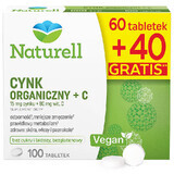 Naturell Organic Zinc + C, 60 comprimidos + 40 comprimidos gratis