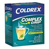 Coldrex Complex Grip 500 mg + 200 mg + 10 mg, polvo para solución oral, sabor menta-limón, 10 sobres