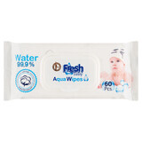 Aqua Wipes Fresh Baby, toallitas humedecidas en agua, algodón, 60 unidades