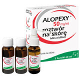 Alopexy 5 % (50 mg/ml) solución para aplicación cutánea, 3 x 60 ml