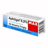 Aphtigel Max 0,3%, gel oral 3 mg/ g, aftas, aftas, inflamación, 5 g