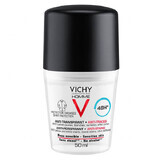 Vichy Homme, antitranspirante roll-on 48h para hombre, contra las marcas en la ropa, 50 ml