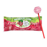 Lolli Popi Piruleta vitaminada natural, sin azúcar, sabor frambuesa, 1 pieza