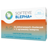 Softeye Belpha +, toallitas oftálmicas, 14 unidades + compresa ocular caliente, 1 unidad