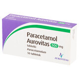 Paracetamol Aurovitas 500 mg, 10 comprimidos