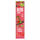 Bob Snail Stripe Snack de frutas, manzana, fresa, 14 g