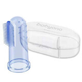 BabyOno, cepillo de dientes para dedos, silicona, azul, 723/02, 1 pieza