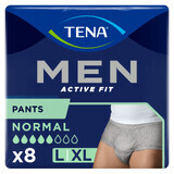 Tena Men Active Fit Pants, absorberende slip voor mannen, maat L/XL, 95-130 cm, Normaal, 8 stuks