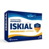 Iskial Immuno Max + Vitamina C, para niños mayores de 6 años y adultos, 120 cápsulas