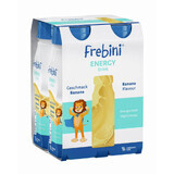 Frebini Energy Drink, preparado nutricional para niños de 1 a 12 años, sabor plátano, 4 x 200 ml