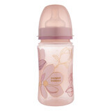 Canpol Babies EasyStart, anti-colic bottle, wide mouth, gold, pink, 35/240, from 3 months, 240 ml