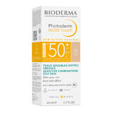 Bioderma Photoderm Nude Touch, base de maquillaje mineral con efecto nude, tono muy claro, FPS 50+, 40 ml