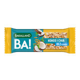 Bakallandia BA! Barrita de cereales, 5 cereales y coco con chía, sin azúcares añadidos, 30 g