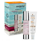 Sesderma Resveraderm Antiox set, crema-gel facial, 50 ml + Repaskin Silk Touch Color, protector solar facial, coloración, SPF 50, 50 ml