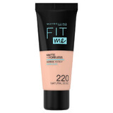 Maybelline Fit Me Matte and Poreless, base de maquillaje matificante, nº 220, Beige Natural, 30 ml