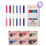 Set de 6 lápices de ojos de colores Handaiyan, delineador líquido, resistente al agua, B