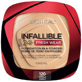 Gesichtspuder, Loreal, Infallible 24H Fresh Wear, Foundation in einem Puder, 120 Vanille, 9 g