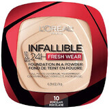 Gesichtspuder, Loreal, Infallible 24H Fresh Wear, Foundation in einem Puder, 10 Porzellan, 9 g