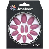 12er-Set Janelove Matte Faux Nails, matt, rosa