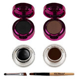 Kit Sprancene, Kiss Beauty, Super Stay 24H, 2 Sprancene Gel, 2 Sprancene Colorete, Brocha, Negro-Marrón