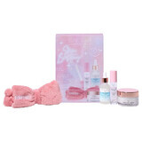 Cream Set, Face and Eye Serum, Cosmetic Headband, Sunkissed, Skin Boosting, with Hyaluronic Acid, 4 Skin Care Products